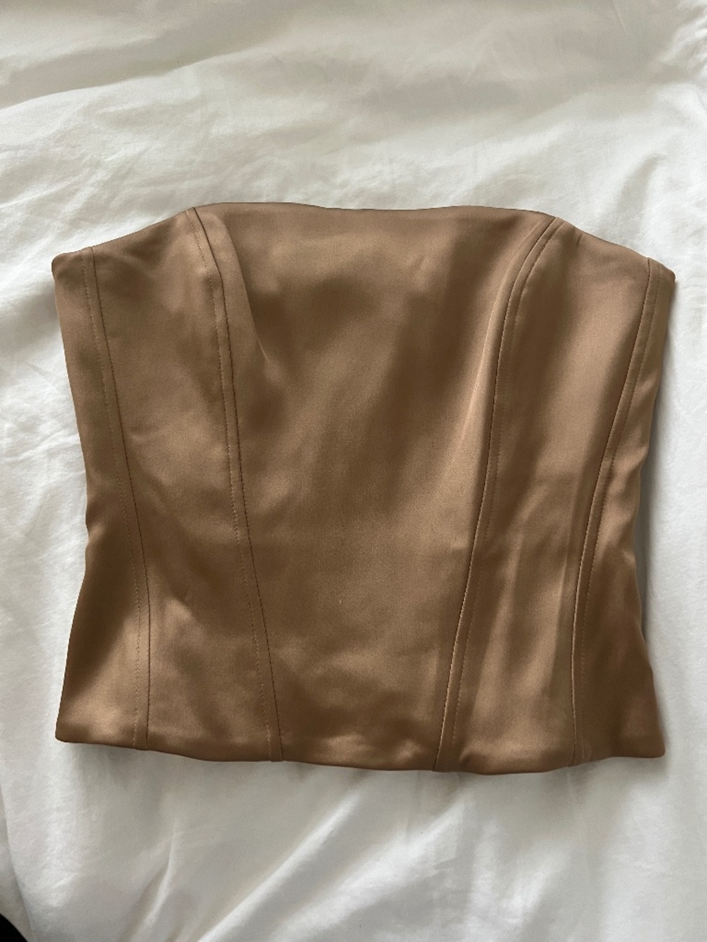 Aritzia Castle Satin Bustier Strapless Satin Corset Top